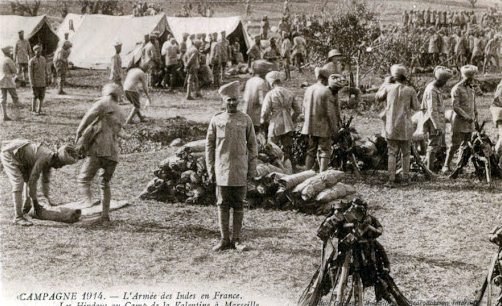 Campement de l’armée des Indes de la Valentine, 1914-1918