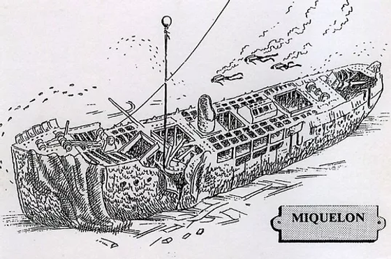 Épave du Miquelon, 1911-1917 et les 66 obus