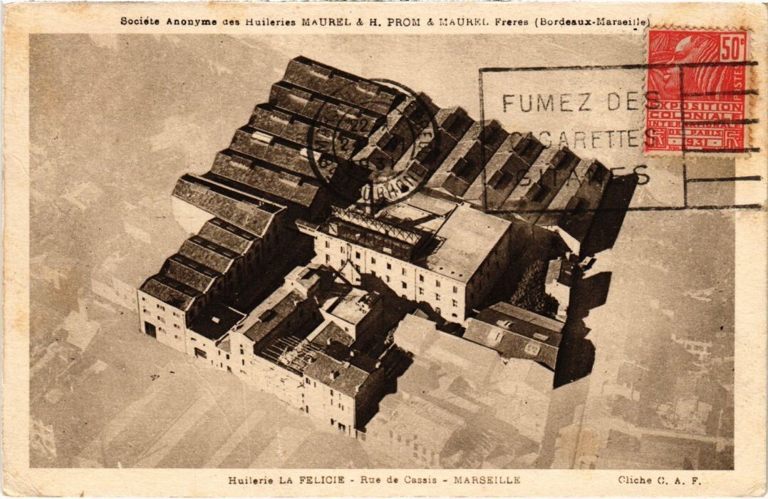 Huileries Maurel & Prom, 1857, Usine de la rue de Cassis