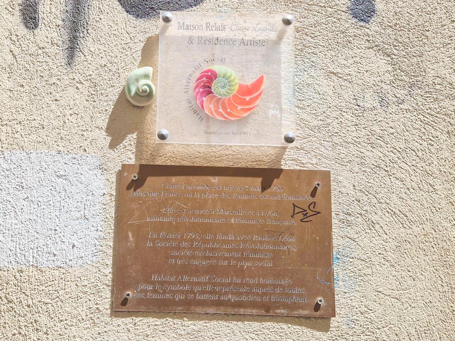 Plaque hommage à Claire Lacombe (1765-1826)