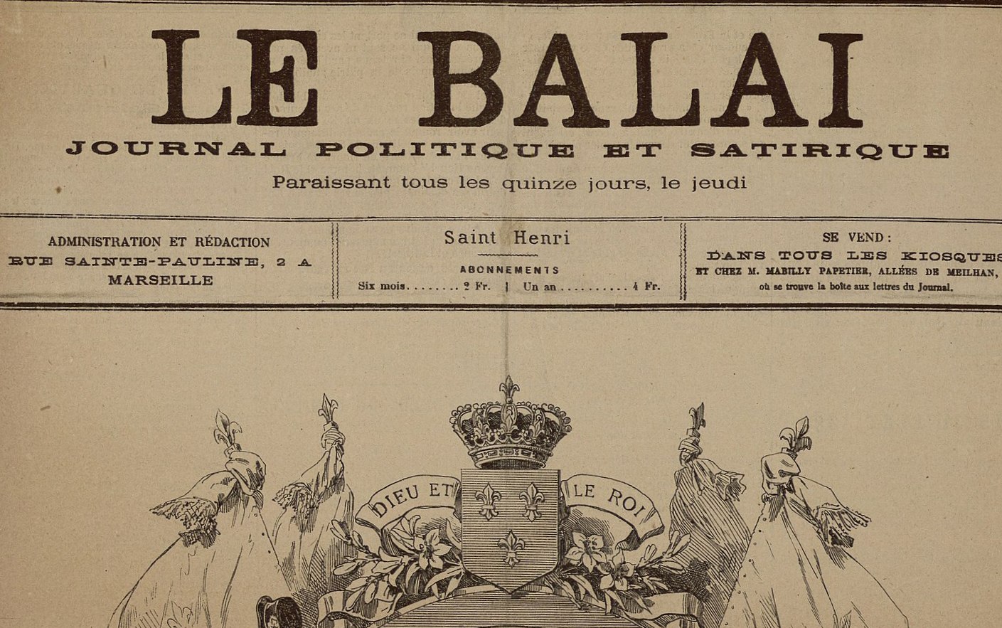 Journal Le Balais 1882-1889, satirique et royaliste