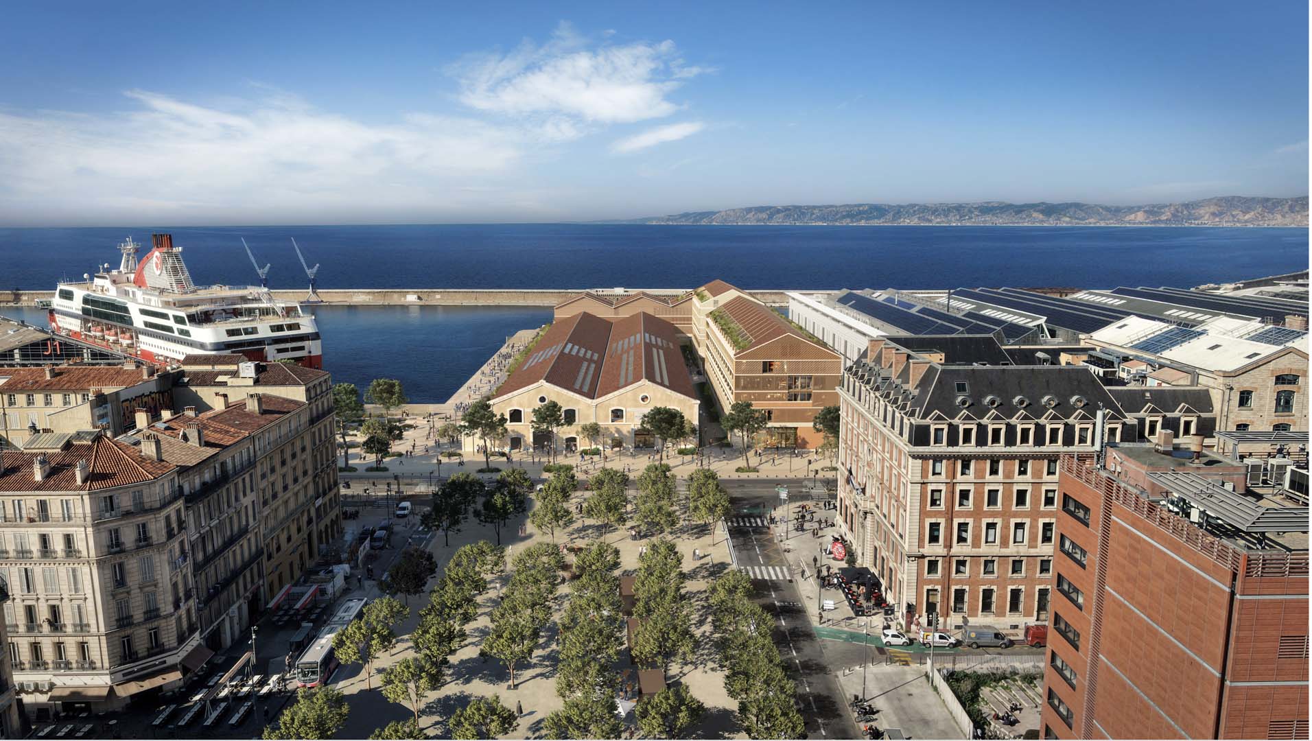 Le Phare (2028) et la Halle J0 (1893) du Grand Port maritime de Marseille, GPMM