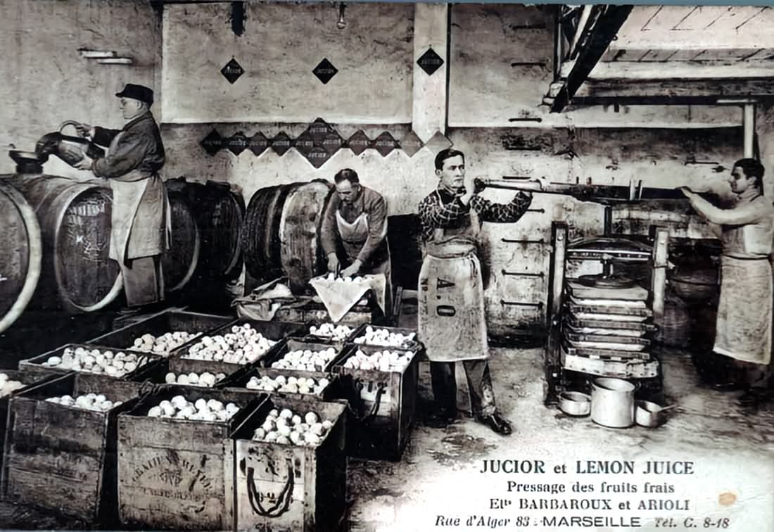 Établissements Barbaroux et Arioli, pressage de jus de fruits frais