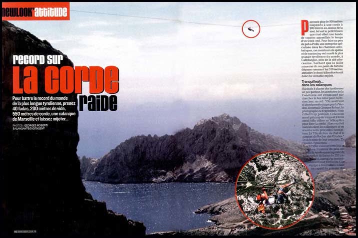 Le Record Mondial de Tyrolienne des Calanques, 1997