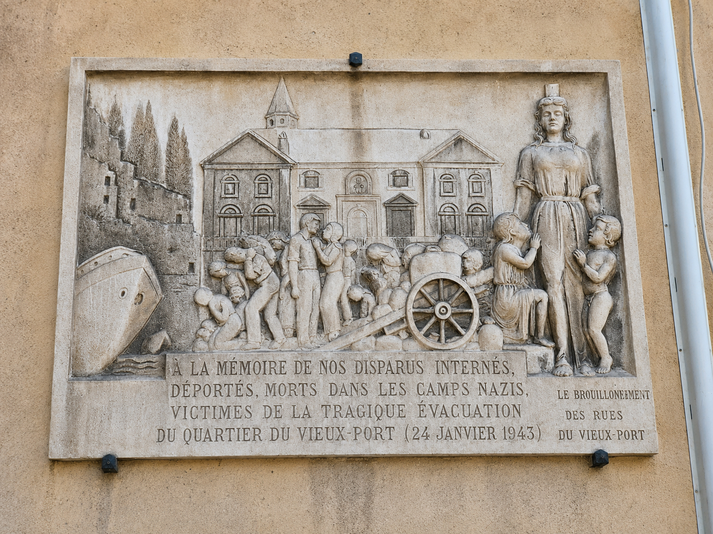 Plaque commémorative de l’évacuation du Vieux-Port, 1943