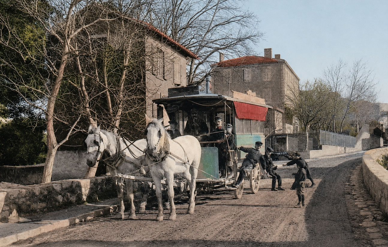 Écuries de l’omnibus pour Camoins-les-Bains, 1860
